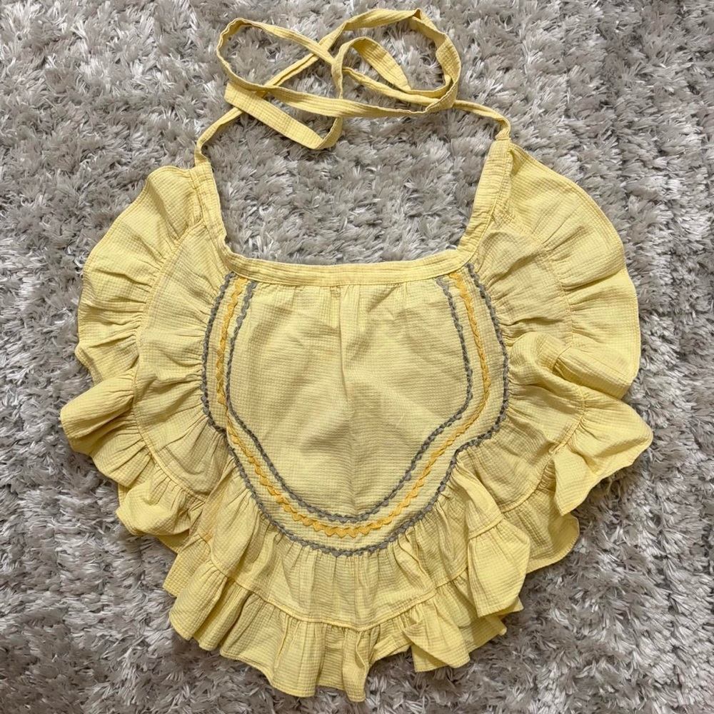 vintage 1960s yellow gingham apron